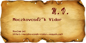 Moczkovcsák Vidor névjegykártya